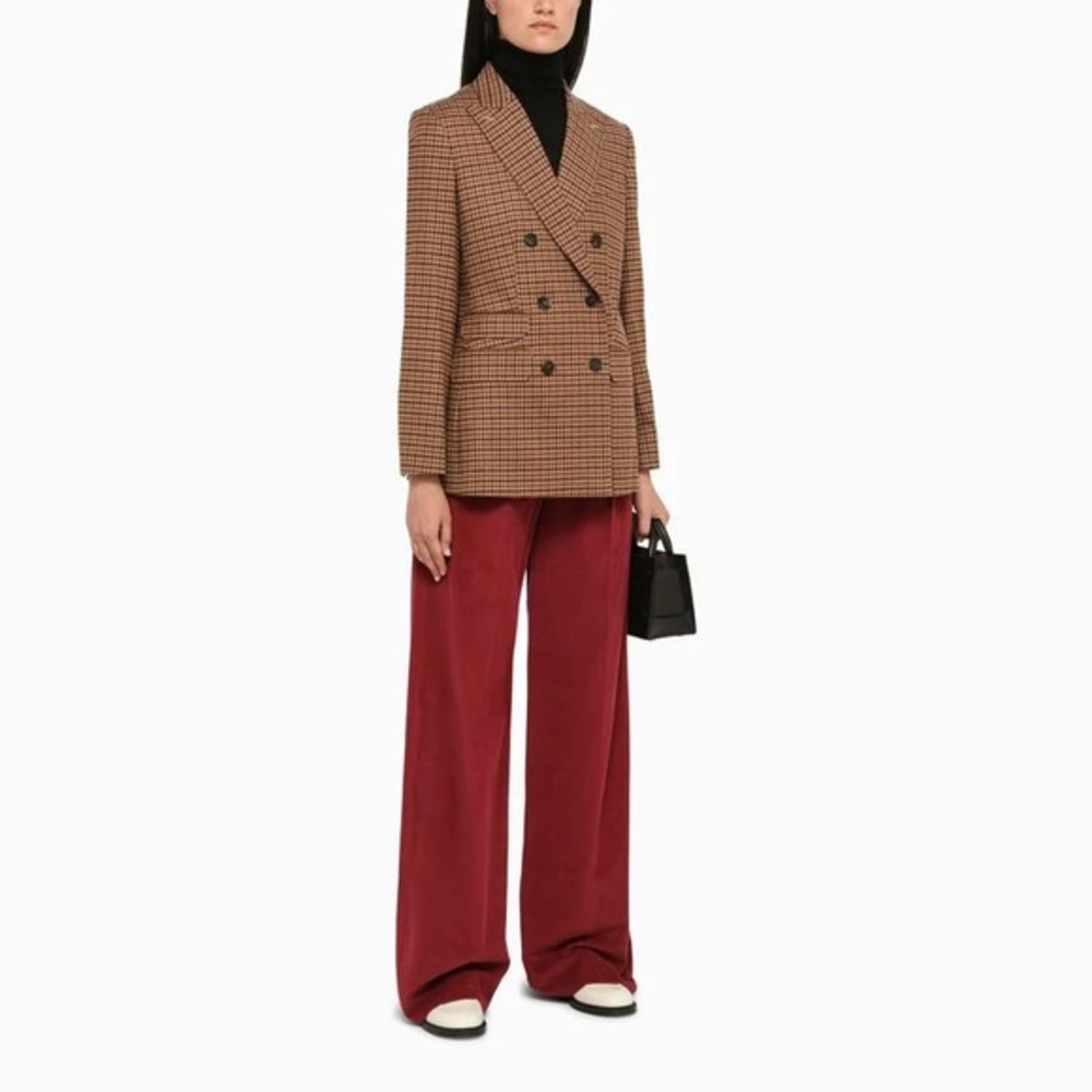 NWT MAX MARA $969 Red‎ Velvet Baggy Trousers ( 6 )